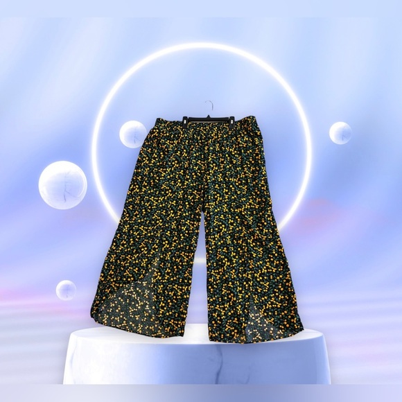 Curations wide legs pants Size 1XP 100% ViscosesLemons 🍋 Vibrantmaternity pants - Picture 4 of 16